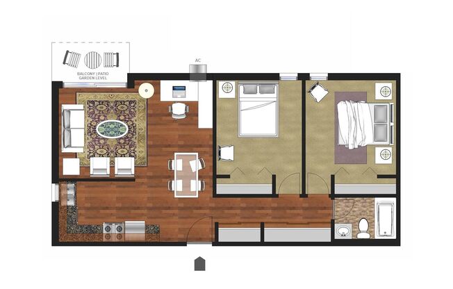2 beds, 1 bath, 783 sqft, $1,509, Unit 29-36