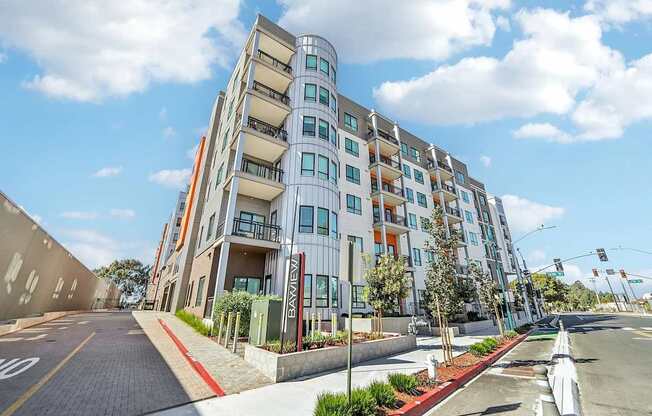 Elegant exterior view of property at Bayview Apartments, Emeryville