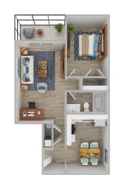 1 bed, 1 bath, 700 sqft, $1,345