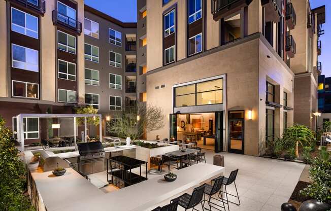 Courtyard at Clarendon Apartments, California