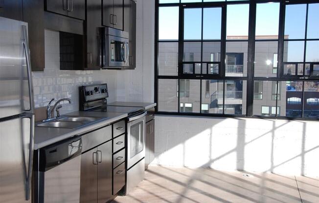 kitchen with huge sunny window