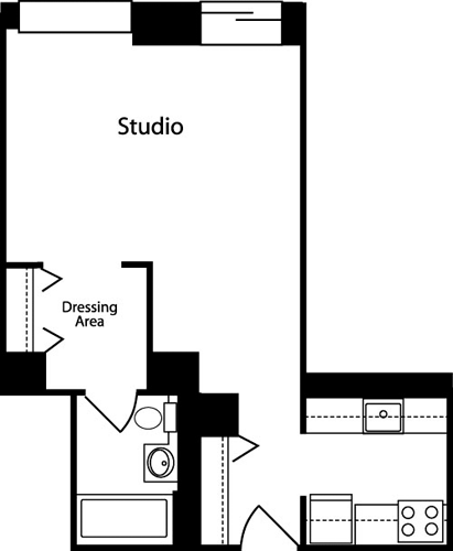 Studio, 1 bath, 499 sqft, $3,393, Unit 15B