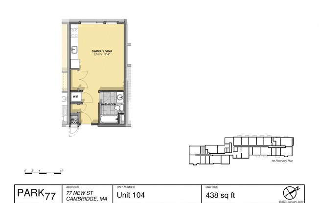 Studio, 1 bath, 438 sqft, $2,700