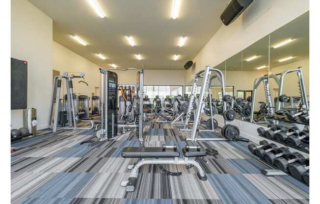 fitness center at Reveal Skyline apartments