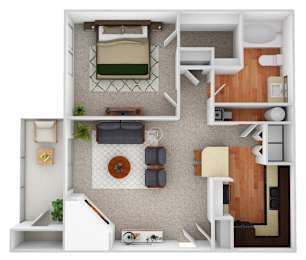 1 bed, 1 bath, 727 sqft, $1,365