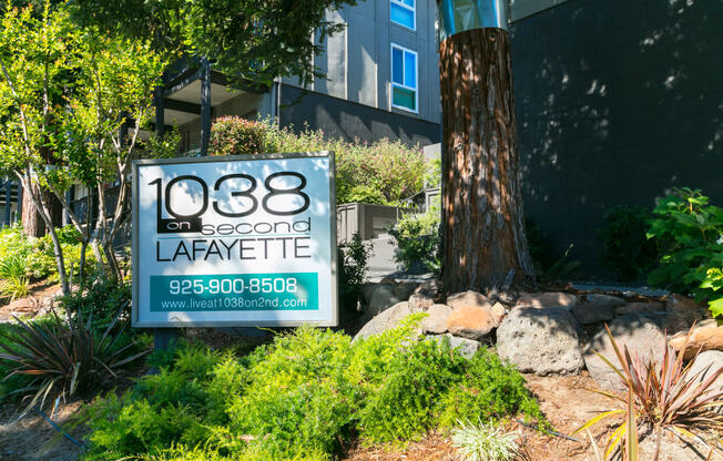 Property Signage at 1038 on Second, Lafayette, CA, 94549