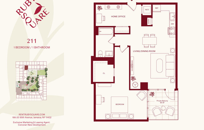 1 bed, 1 bath, $3,525, Unit 211P