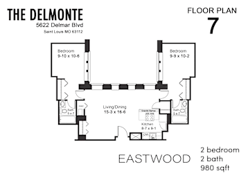 2 beds, 2 baths, 980 sqft, $1,680