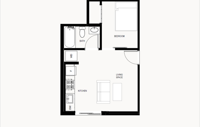 1 bed, 1 bath, 429 sqft, $1,695, Unit 204