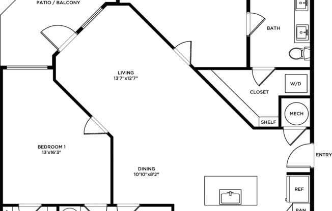 2 beds, 2 baths, 1,284 sqft, $2,495, Unit 232