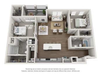 2 beds, 2 baths, 1,158 sqft, $1,896