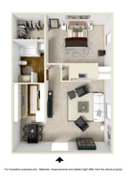1 bed, 1 bath, 725 sqft, $693