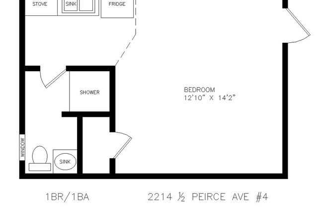 Studio, 1 bath, 308 sqft, $724, Unit 6