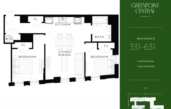 2 beds, 1 bath, $5,862, Unit 531