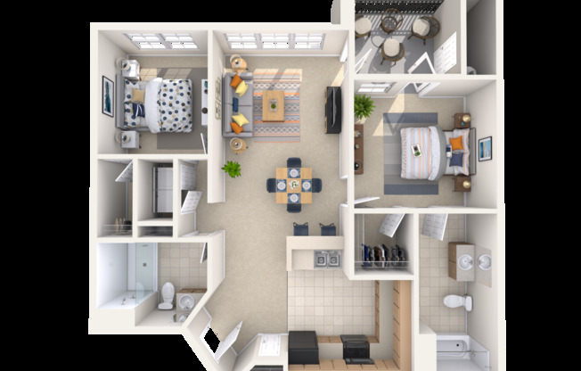 2 beds, 2 baths, 947 sqft, $1,411