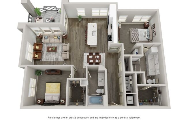 2 beds, 2 baths, 1,370 sqft, $3,233