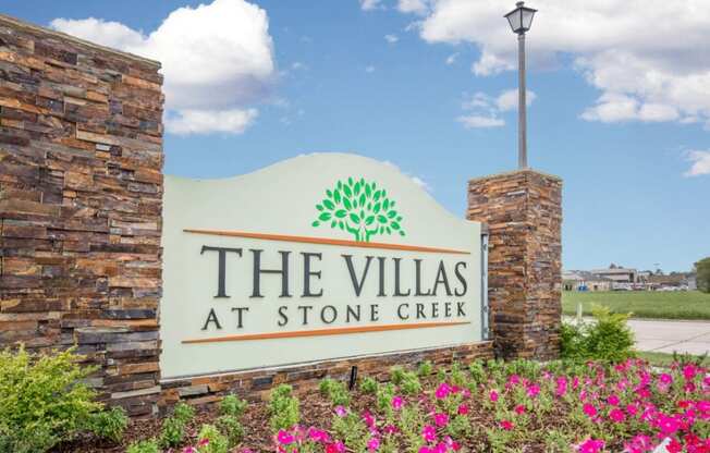 the villas at stone creek entrance sign