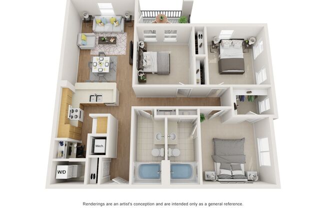 3 beds, 2 baths, 1,254 sqft, $1,999, Unit 00 - 217104O