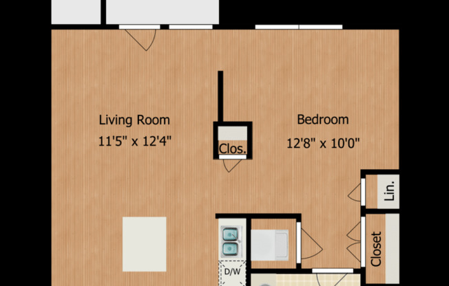 Studio, 1 bath, 629 sqft, $1,946
