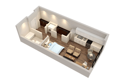 Studio, 1 bath, 433 sqft, $927