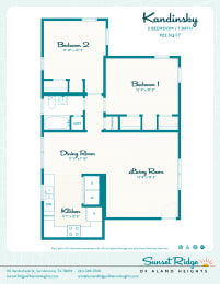 2 beds, 1 bath, 922 sqft, $1,440