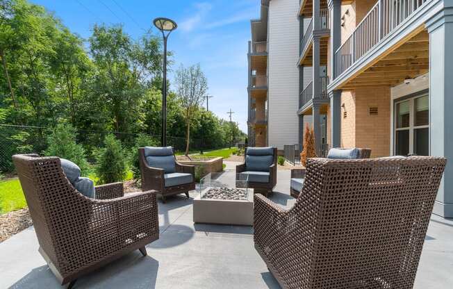 Fire Pit at Oaks Landing 55+ Apartments, New Brighton, 55112