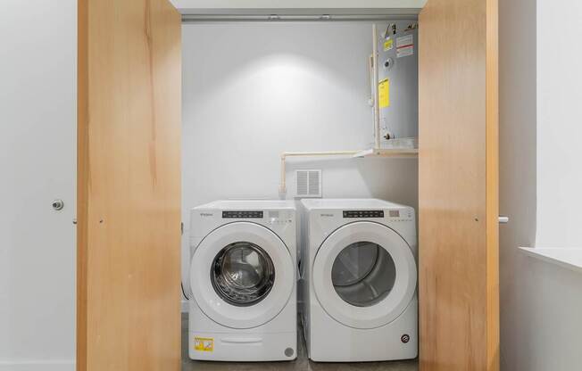 Side-by-side full-sized washer/dryers