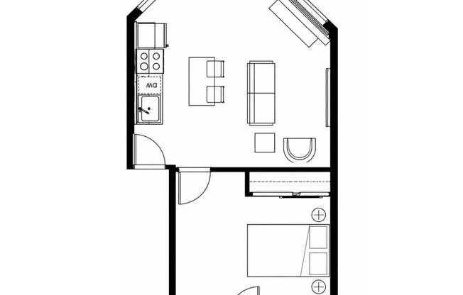 1 bed, 1 bath, 501 sqft, $1,375, Unit 114