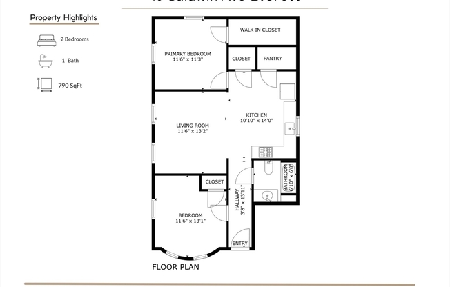 2 beds, 1 bath, 790 sqft, $2,600, Unit 1