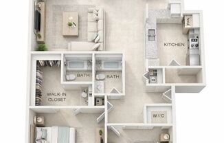 2 beds, 2 baths, 1,125 sqft, $1,299, Unit B102