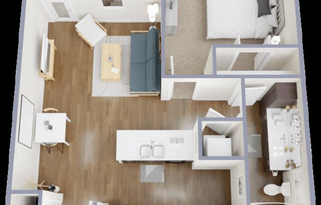 1 bed, 1 bath, 661 sqft, $1,200