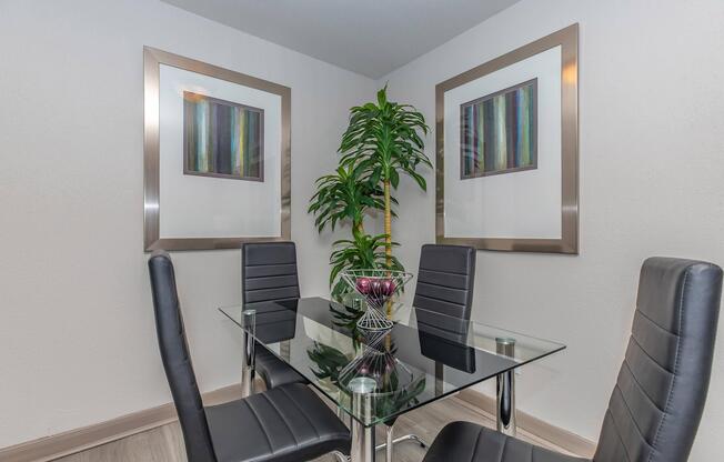 a living room with a leather chair