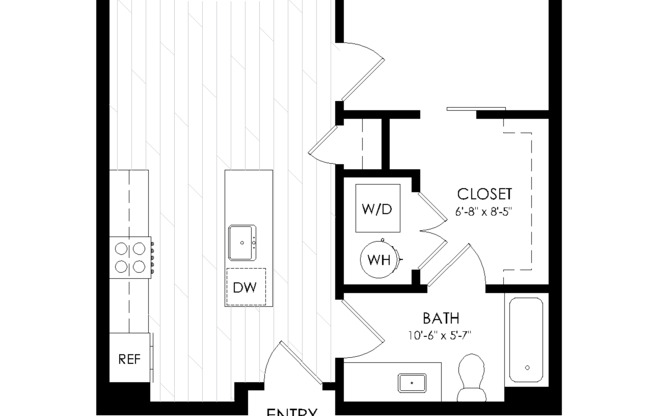 1 bed, 1 bath, 667 sqft, $1,495