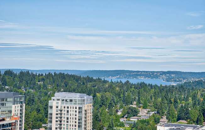 Endless Views from Outdoor Space of Penthouse at The Bravern, 688 110th Ave NE, Bellevue