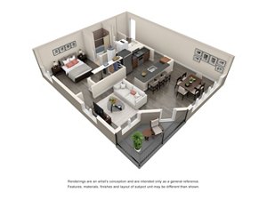 1 bed, 1 bath, 550 sqft, $2,025