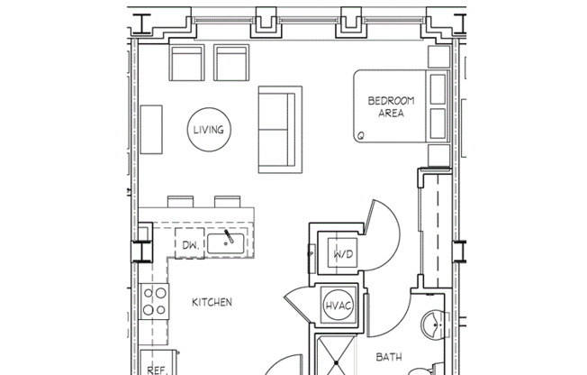 Studio, 1 bath, 450 sqft, $1,195