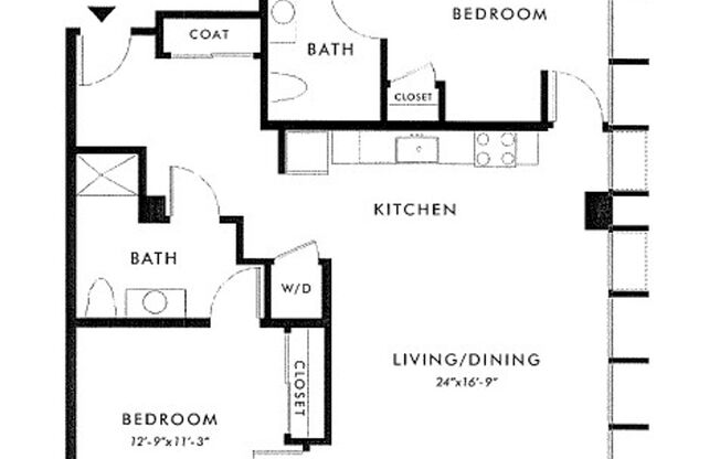2 beds, 2 baths, 1,140 sqft, $3,295, Unit 0214
