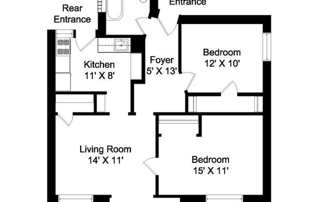 2 beds, 1 bath, 819 sqft, $3,350, Unit 2876-3
