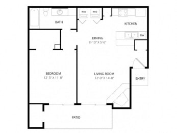 1 bed, 1 bath, 621 sqft, $955