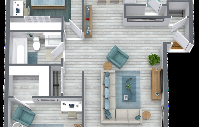 2 beds, 1 bath, 990 sqft, $845, Unit H6