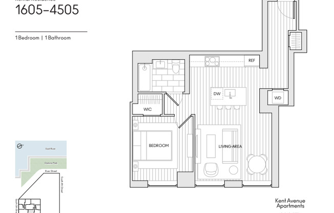 1 bed, 1 bath, $3,030, Unit 1605