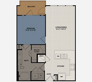 1 bed, 1 bath, 740 sqft, $1,311