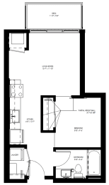 Studio, 1 bath, 485 sqft, $1,463