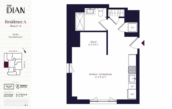 Studio, 1 bath, $5,090, Unit 8A