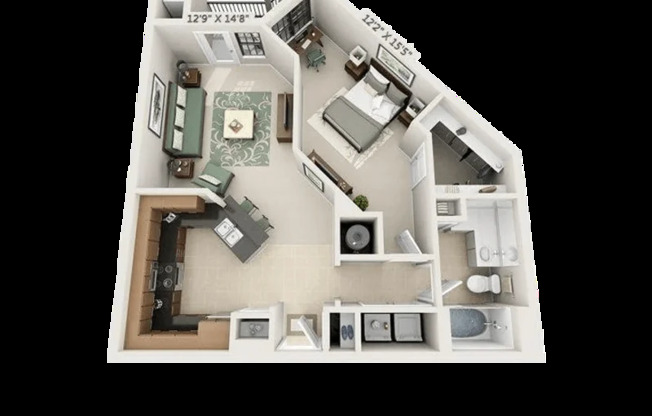 1 bed, 1 bath, 786 sqft, $1,299
