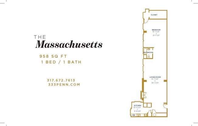 1 bed, 1 bath, 958 sqft, $1,619, Unit 10-07