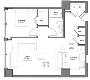 1 bed, 1 bath, 812 sqft, $1,195