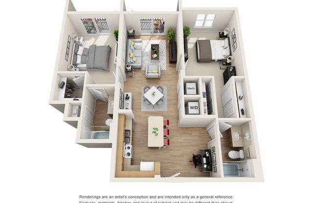 2 beds, 2 baths, 1,132 sqft, $3,465
