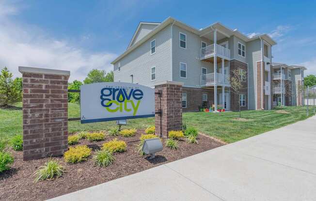 Entry sign for Grove City apartments