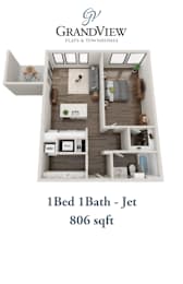 1 bed, 1 bath, 806 sqft, $1,505